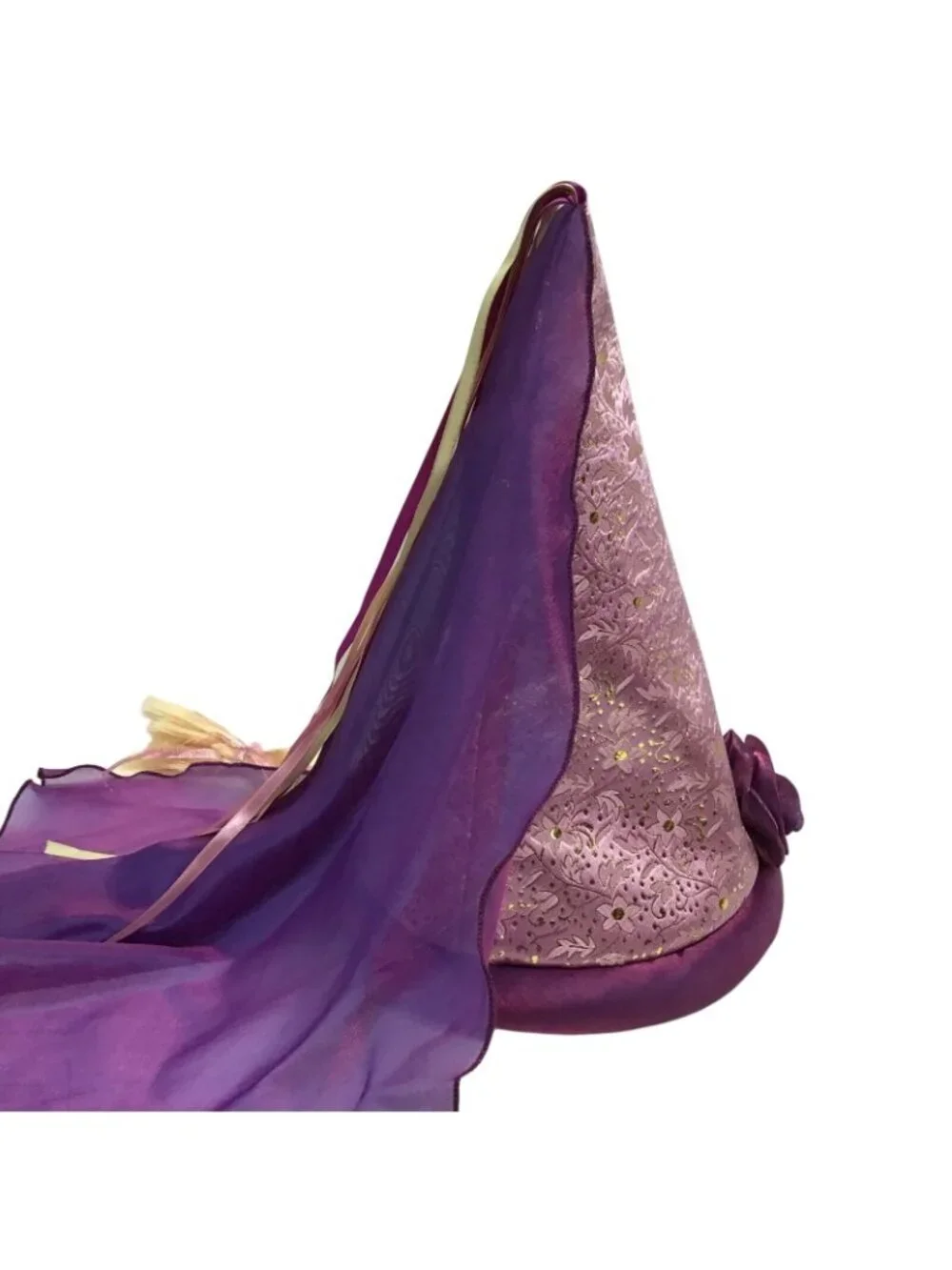 Disney Parks Rapunzel Hat with attached Flower and Ribbon Decorated Braid